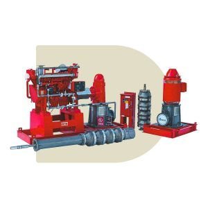 Sistema de bombeo de turbina vertical contra incendios